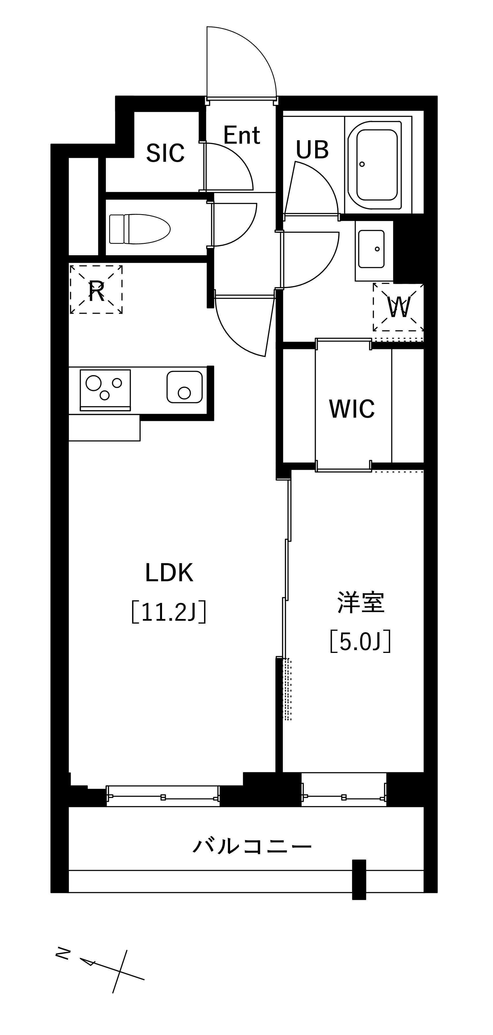 タスキプライムテラス中村橋(1LDK/2階)の間取り写真