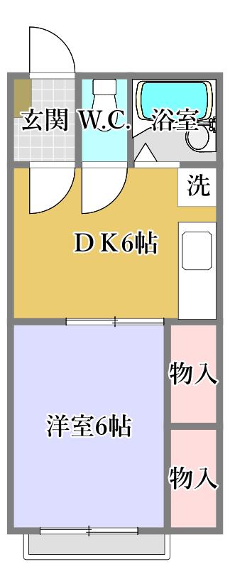 ボナール関口II(1DK/2階)の間取り写真