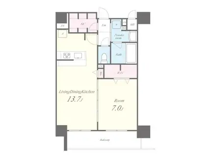 セファ上本町(1LDK/7階)の間取り写真