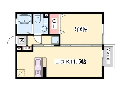 エルヴィラージュ(1LDK/2階)の間取り写真