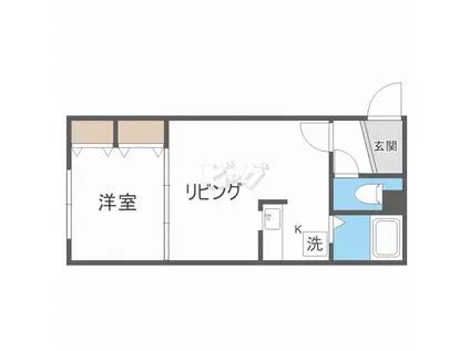 アーバンテラス二十四軒(1DK/2階)の間取り写真