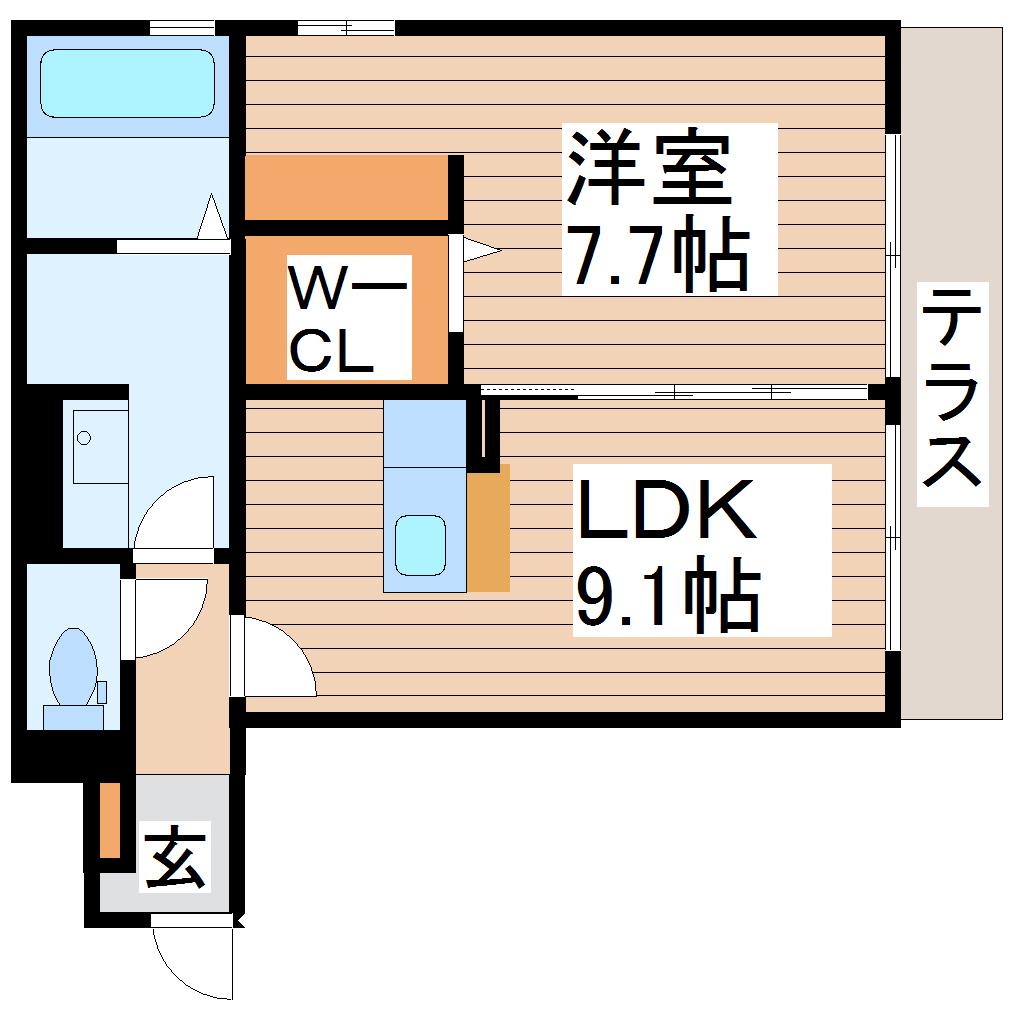 グランクラーク(1LDK/2階)の間取り写真