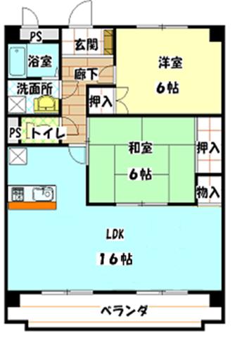 第5田中ビル(2LDK/1階)の間取り写真