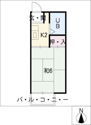 ハイツBM(1K/1階)の間取り写真