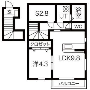 グリーンヒルズ大堤B棟(1SLDK/2階)の間取り写真