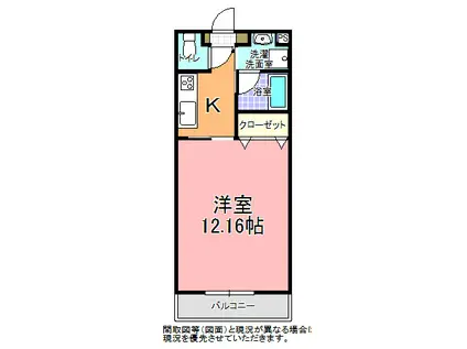 ルビーハイツ III(1K/1階)の間取り写真