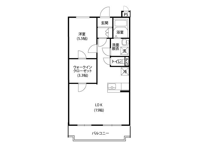 ラ・サージュ(1LDK/1階)の間取り写真