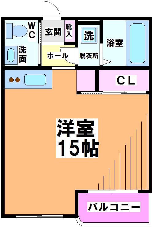 メゾンアンドー(ワンルーム/1階)の間取り写真