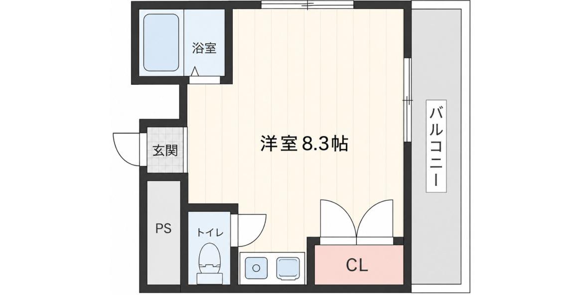 R・マンション(1K/3階)の間取り写真