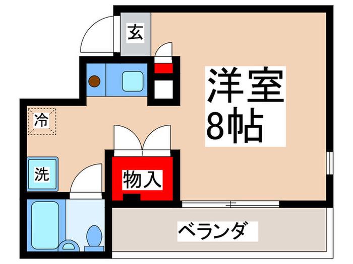 高重マンション(ワンルーム/2階)の間取り写真