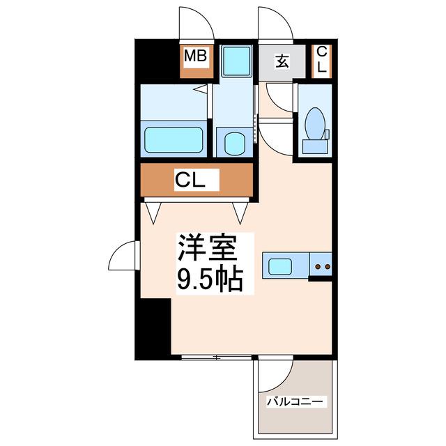 タウンブルグ新町(ワンルーム/4階)の間取り写真