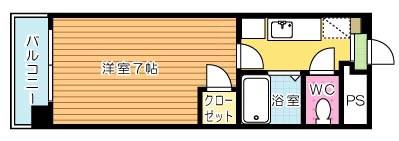ガーデンハイツ中井(1K/6階)の間取り写真