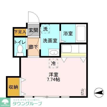 エル・フローラ(ワンルーム/1階)の間取り写真
