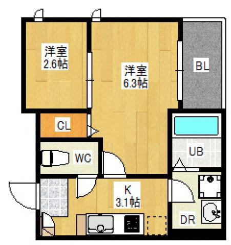 REGALEST-S LARC VI(2K/1階)の間取り写真
