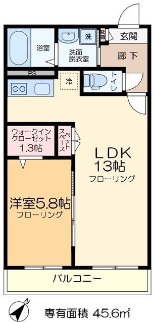 トーヨーメゾン小松川(1LDK/3階)の間取り写真