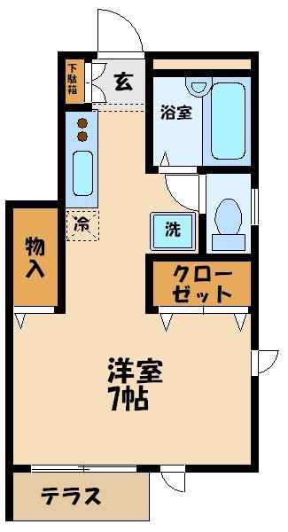 カーサベルデ(ワンルーム/1階)の間取り写真