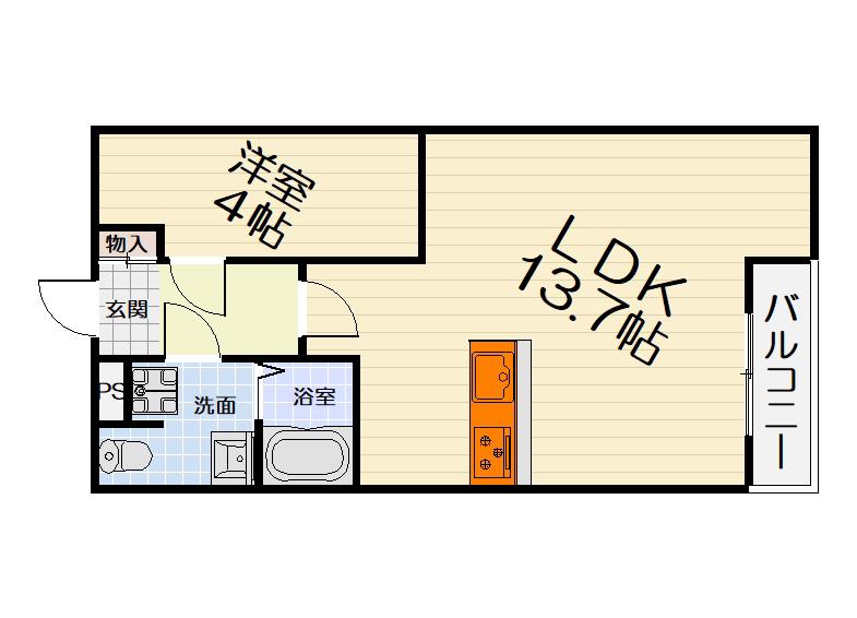ラフィナート和泉(1LDK/3階)の間取り写真