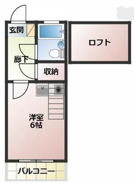 コーポアメニティII(ワンルーム/1階)の間取り写真