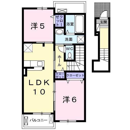 ヴェル セレッソ(2LDK/2階)の間取り写真