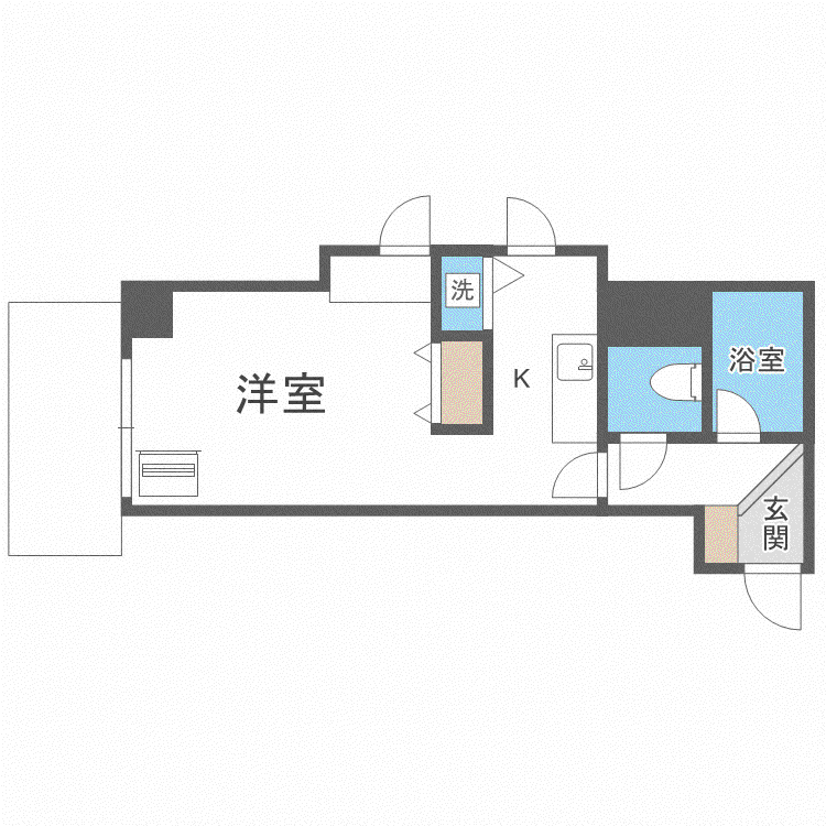 アブニール桑園(1K/4階)の間取り写真