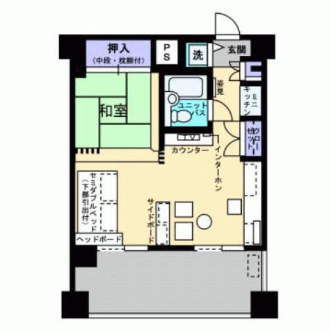 アルファコンフォート岡山(1LDK/10階)の間取り写真