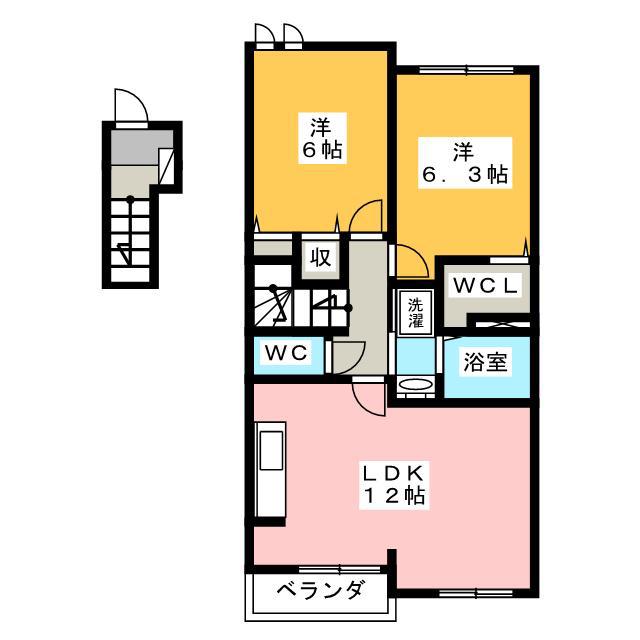 ボニート・ブリッサI(2LDK/2階)の間取り写真