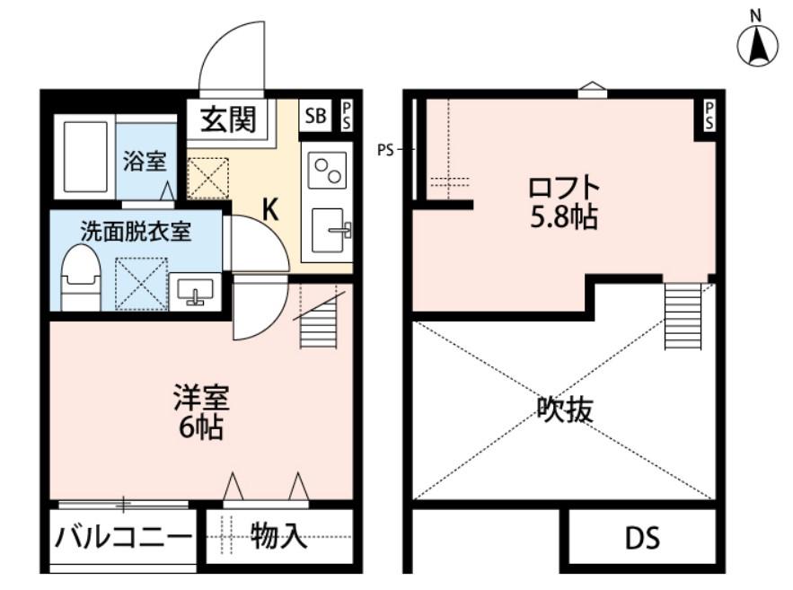 FLEUR E-URAWA(1K/1階)の間取り写真