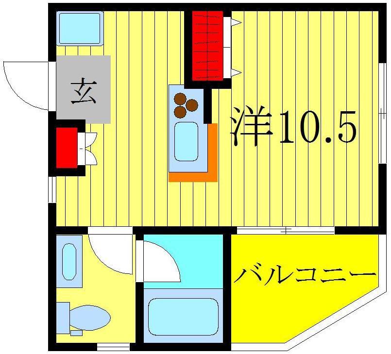 エテルノK(ワンルーム/1階)の間取り写真