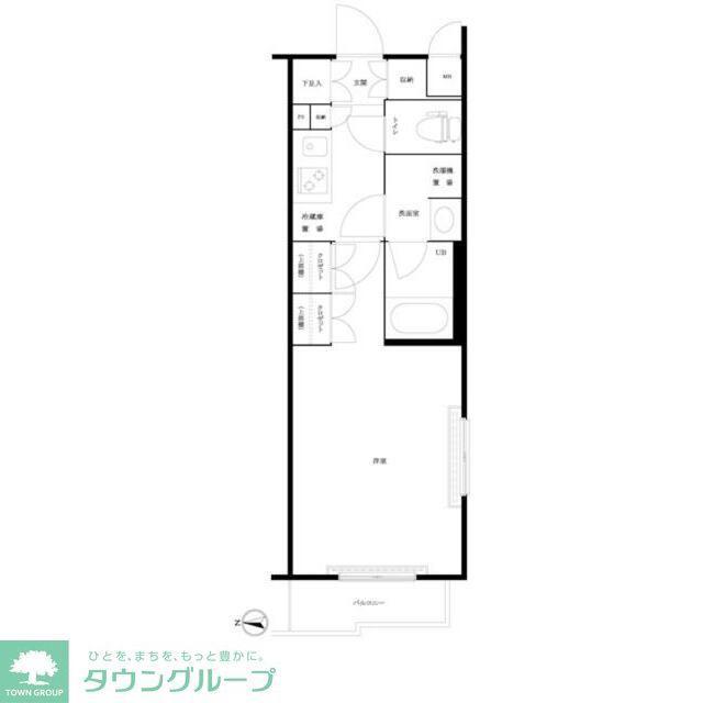 ルーブル三軒茶屋伍番館(1K/2階)の間取り写真