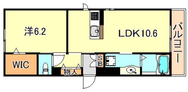 フローリッシュII(1LDK/2階)の間取り写真