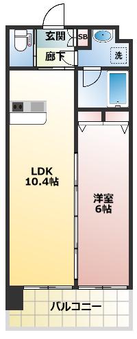 DIMUS福島(1LDK/10階)の間取り写真