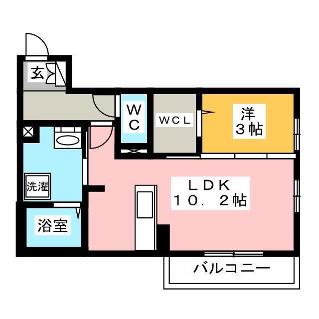 ハピネスガーデン(1LDK/3階)の間取り写真