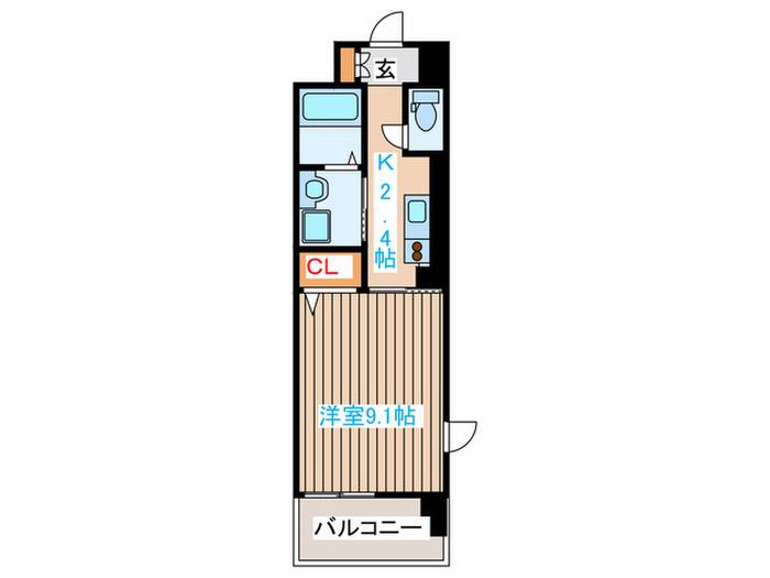 パークセントラル名取(1K/3階)の間取り写真
