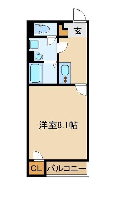 クレイノキャメロット(1K/2階)の間取り写真