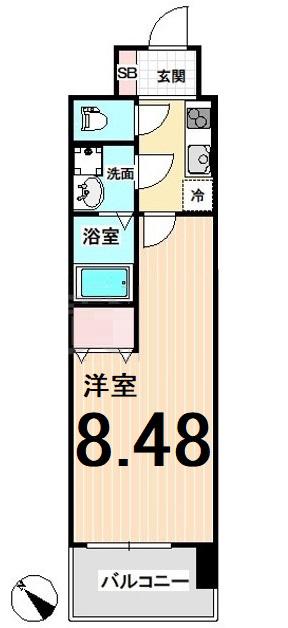 マリオン千代田(1K/2階)の間取り写真