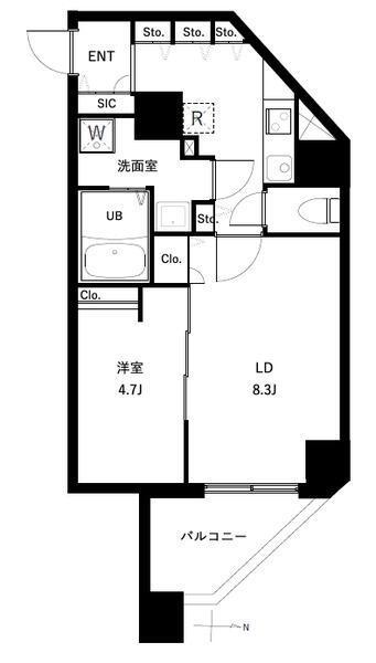 アーバンパーク入谷(1LDK/11階)の間取り写真