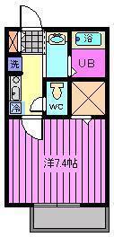 フラッツァ関(1K/2階)の間取り写真