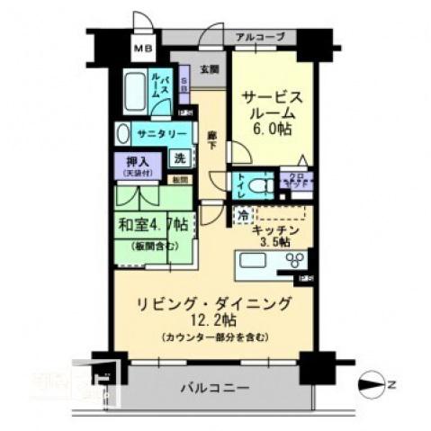 アルファステイツ岡山駅西(1SLDK/10階)の間取り写真