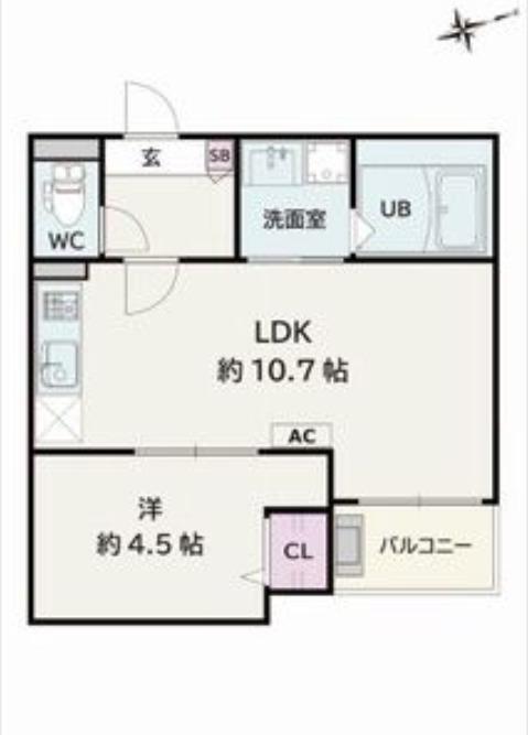 JACK ICHIBANI(1LDK/3階)の間取り写真