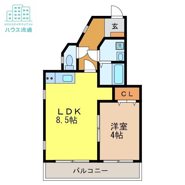 パレスリーガル(1LDK/4階)の間取り写真