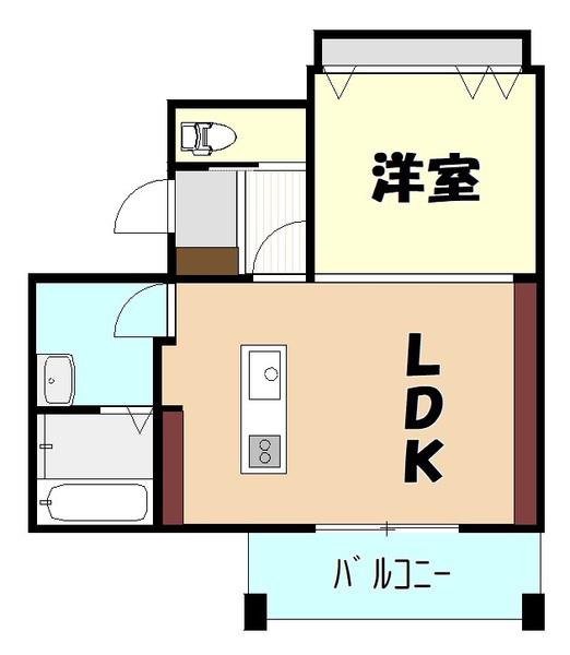 メゾン太陽(1LDK/2階)の間取り写真