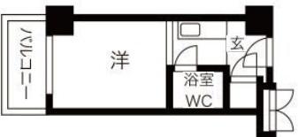 カサベラエステ三宮(ワンルーム/11階)の間取り写真
