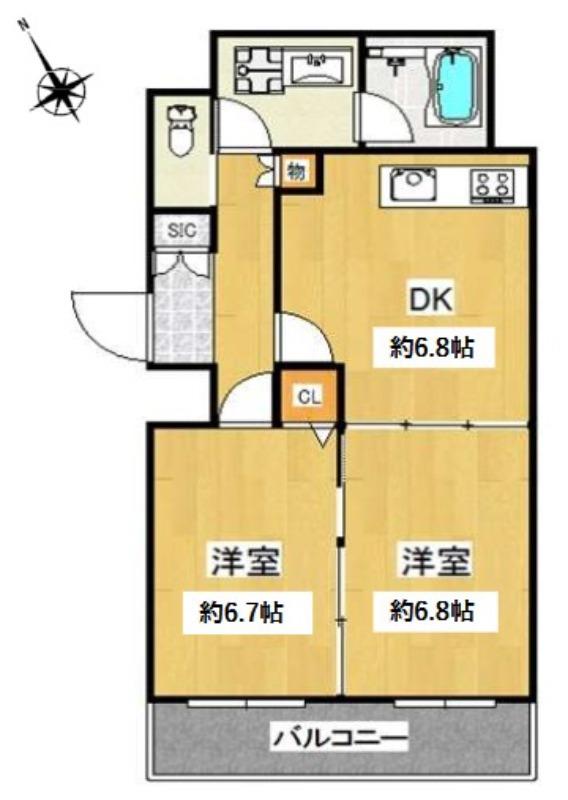 ZIO V 玉造(2DK/5階)の間取り写真