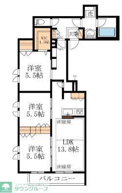 I・S・O NAKAYAMA(3LDK/2階)の間取り写真