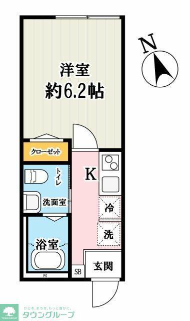 キャメル川口芝富士(1K/1階)の間取り写真