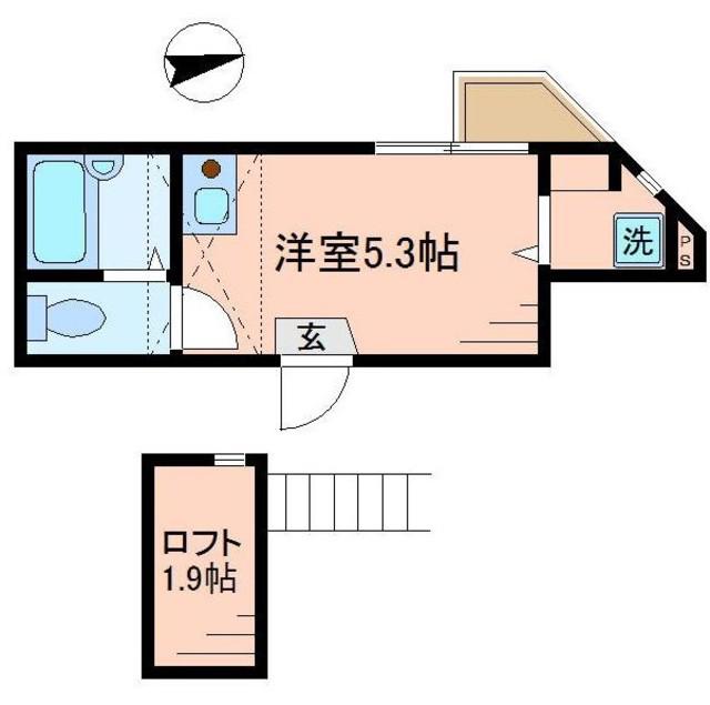ラフィネ南千住(ワンルーム/3階)の間取り写真