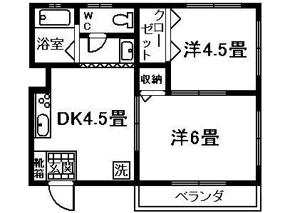 UJYUAN城山(2K/2階)の間取り写真