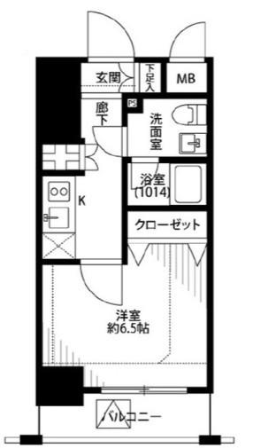 プレール・ドゥーク東京イーストIII(1K/2階)の間取り写真