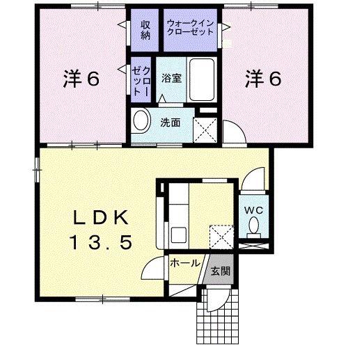 ゴールデンイーグル(2LDK/1階)の間取り写真