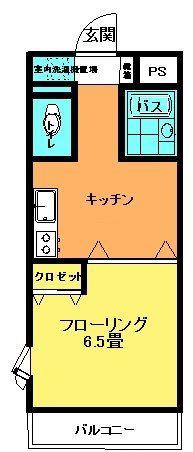 レジデンス久野(1K/3階)の間取り写真